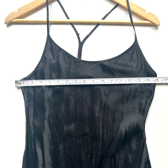 ARITZIA BABATON Cox black satin silky slip midi dress sleeveless racerback xs - Picture 4 of 9